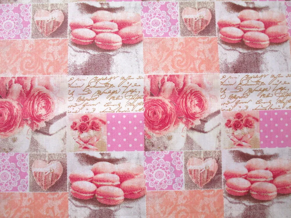 Bavlna maslovo-ružová "makrónky"