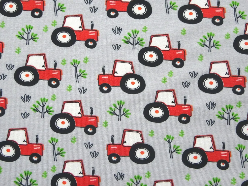 Úplet sivý "červený traktor" 