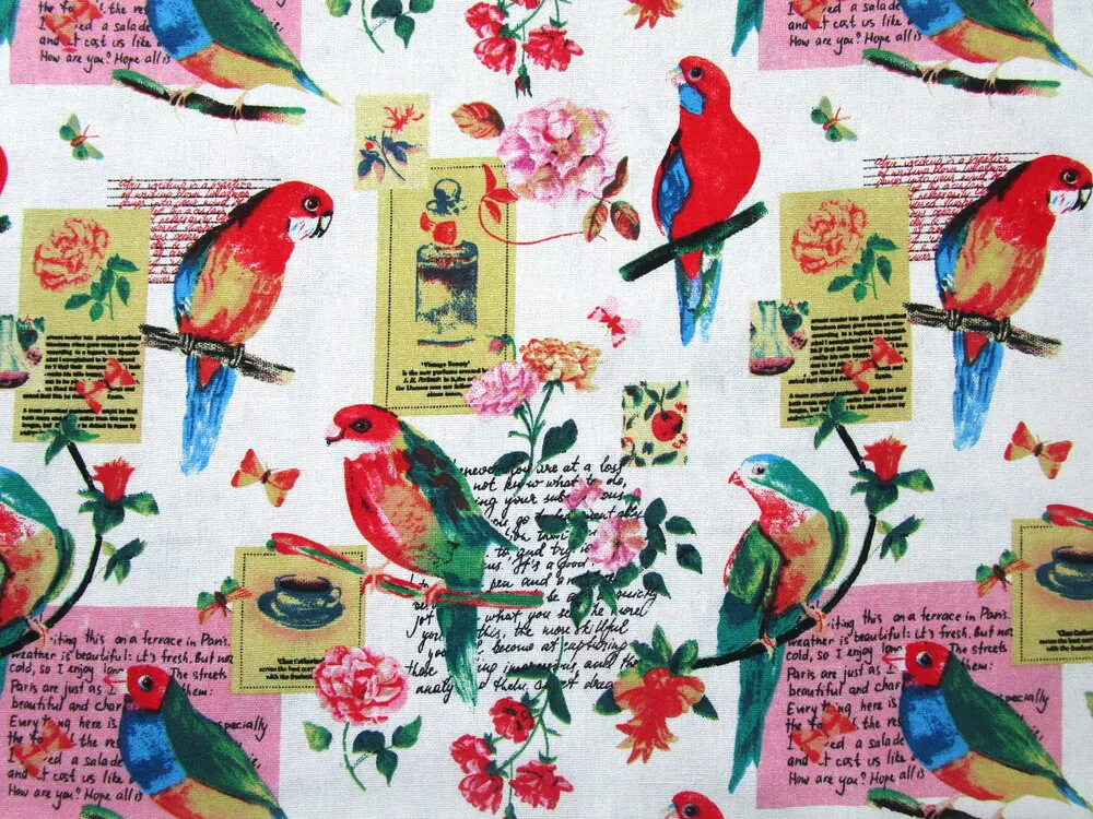 Poťahovka biela "vtáčik, kvety"