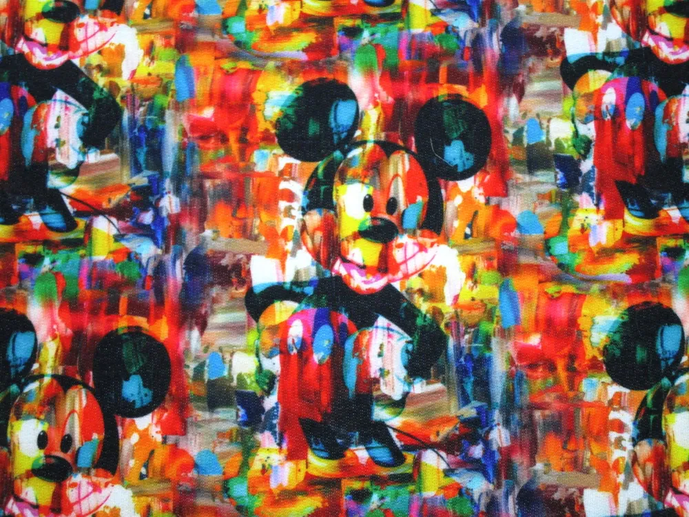 Teplákovina farebná "Mickey Mouse"