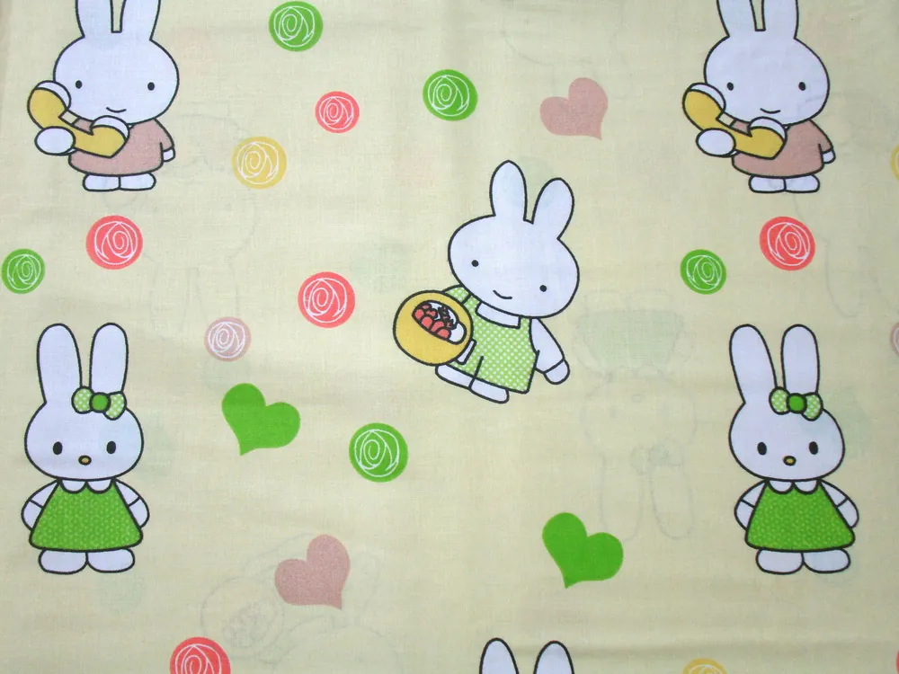 Bavlna žltá "zajačik, srdiečko"