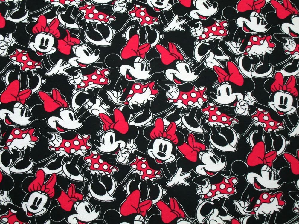 Teplákovina čierna "Minie s červenou mašľou"