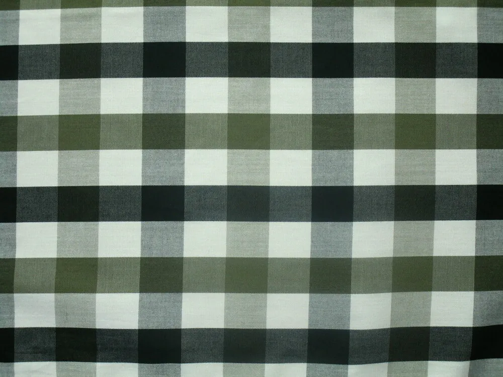 Košelovina "bielo-olivovo-čierna kocka" 