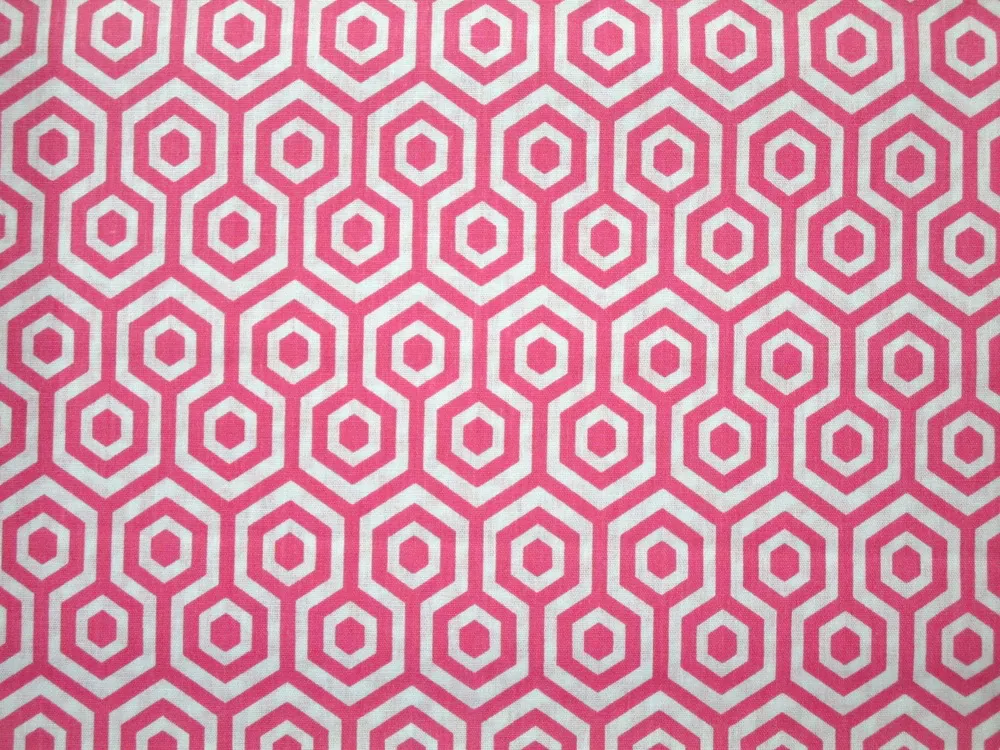 Bavlna bielo-ružová "geometrický vzor" 