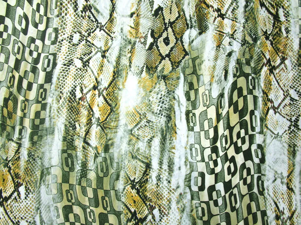 Šatovka s hodvábom žlto-zelenkavá "hadí vzor"