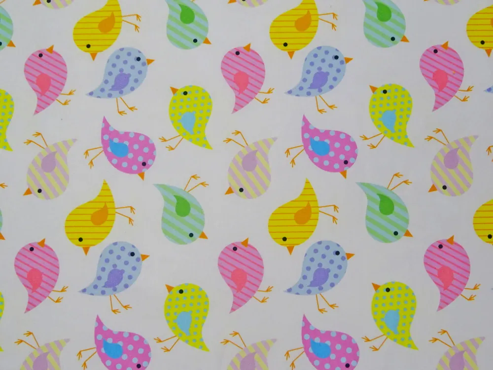 Úplet biely "farebný vtáčik"