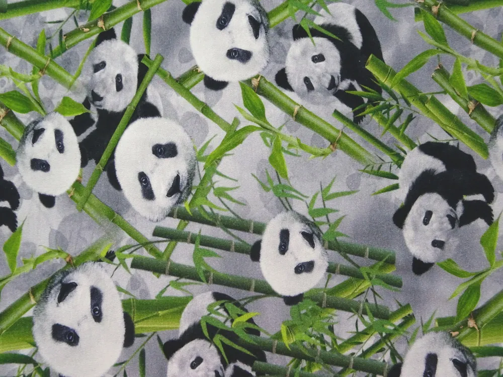 Úplet sivý "panda" - digitálna tlač