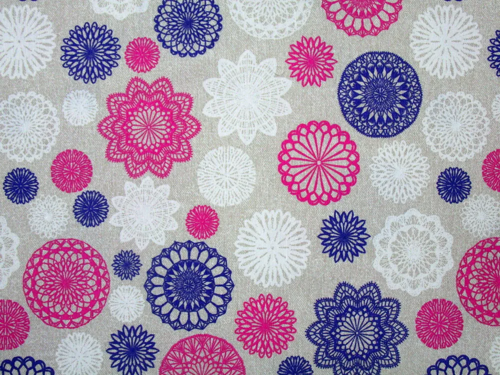 Poťahovka prírodná "cyklaménová a fialová mandala"