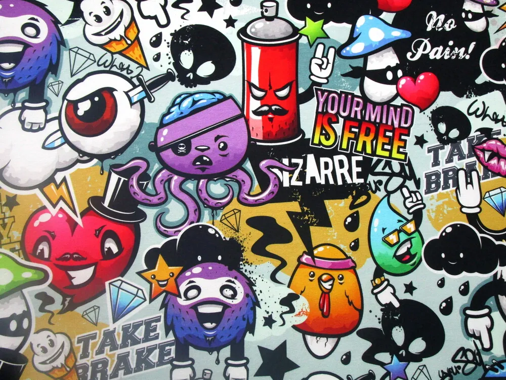 Teplákovina zelenkavá "grafity"