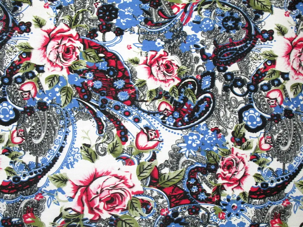 Riflovina biela "ruža na kašmírovom vzore"