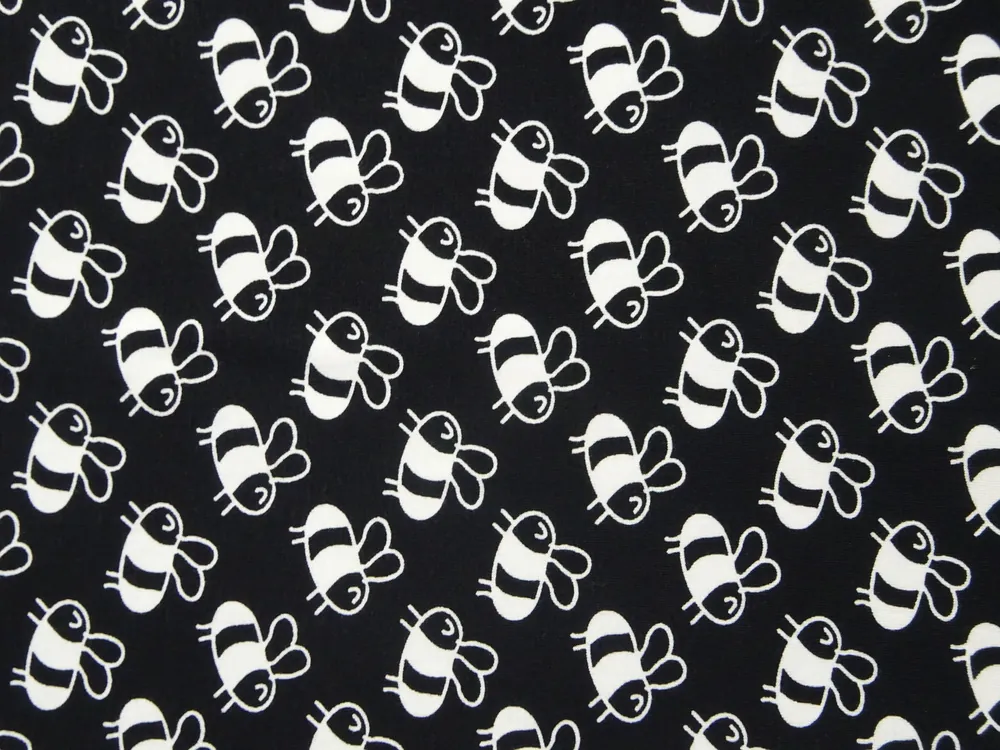 Úplet čierny "biele včielky"