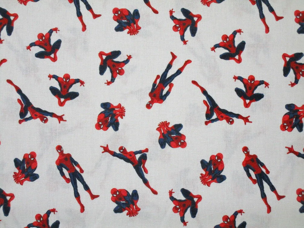 Bavlna biela "SPIDERMAN" - licencovaná 