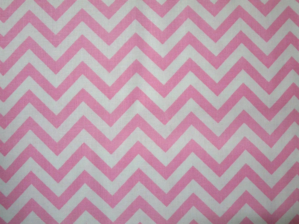 Bavlna biela "ružový cik-cak"