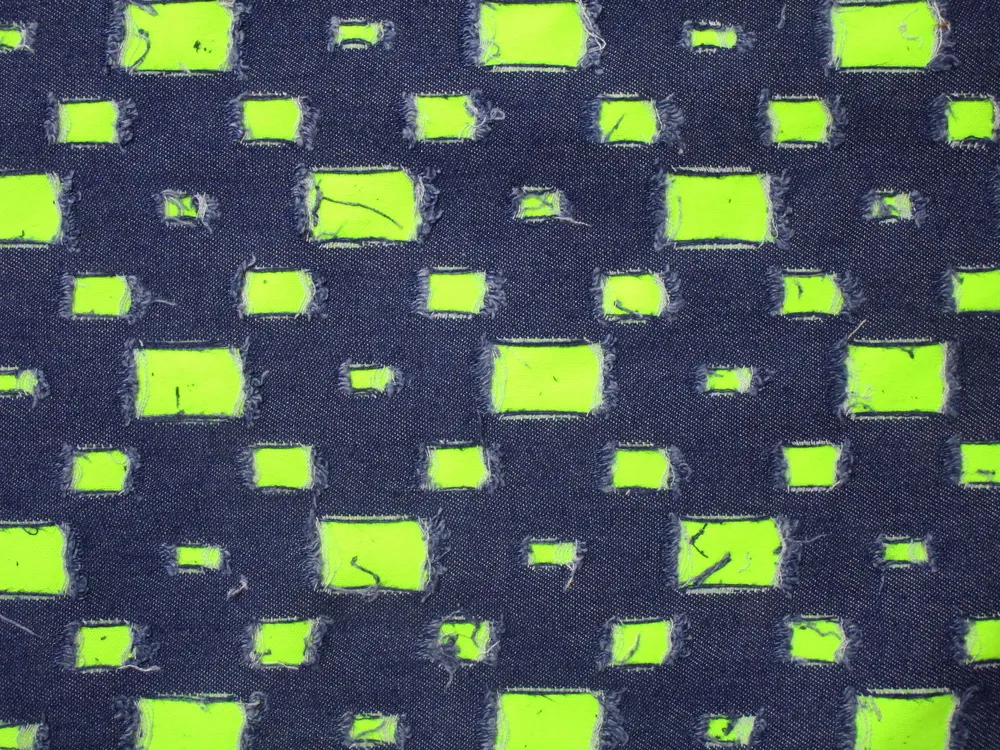 Riflovina modrá "neónové diery" - neónový úplet zo spodu