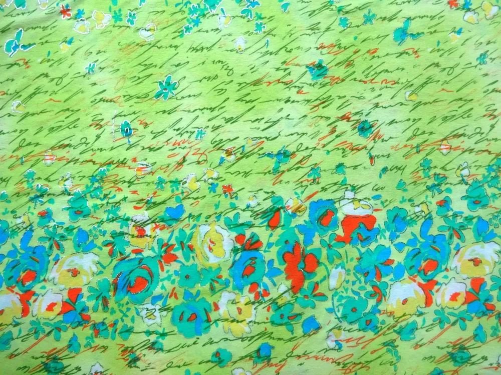 Úplet zelený "farebné kvety" 