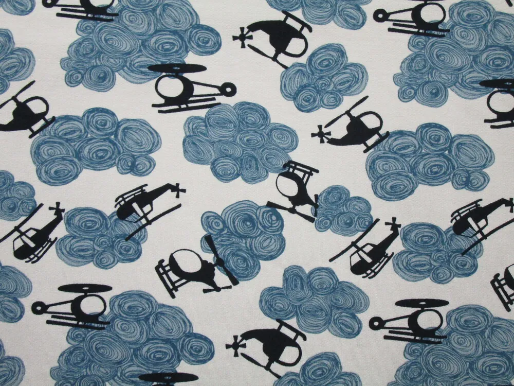 Teplákovina sivá "helikoptéra, oblaky"