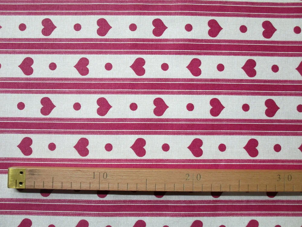 Poťahovka prírodná "vínové srdiečka, bodka, pásik" 