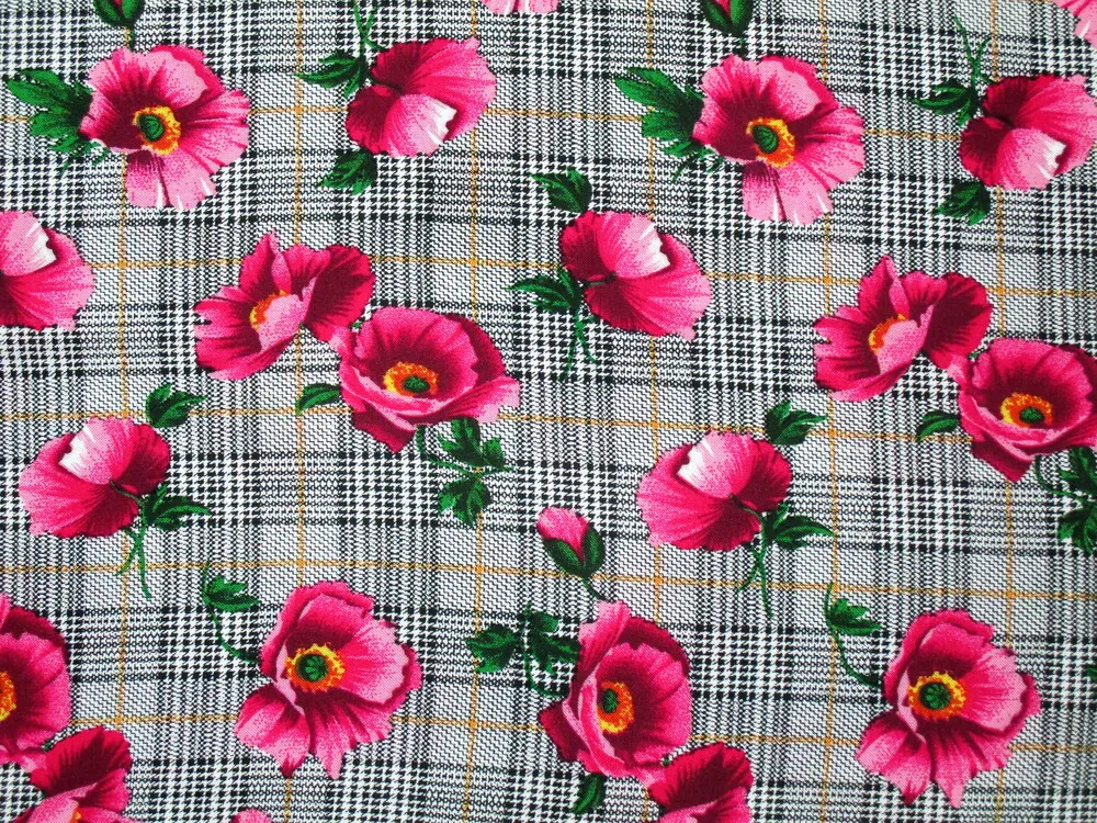 Šatovka biela "kvety, káro"