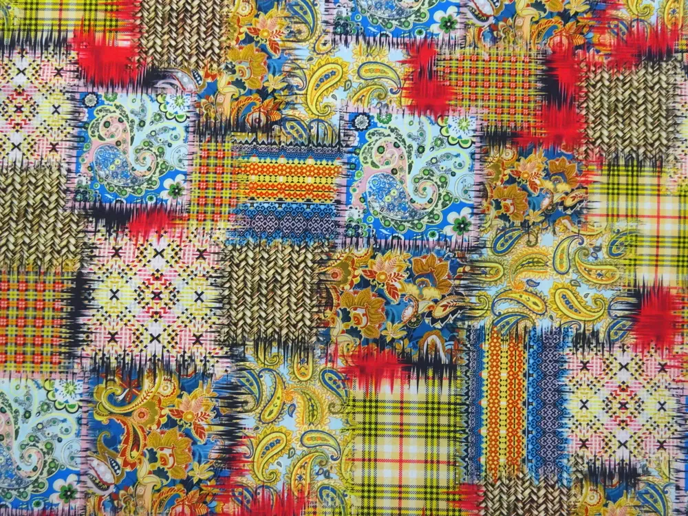 Šatovka farebná "kašmírový vzor, patchwork" 