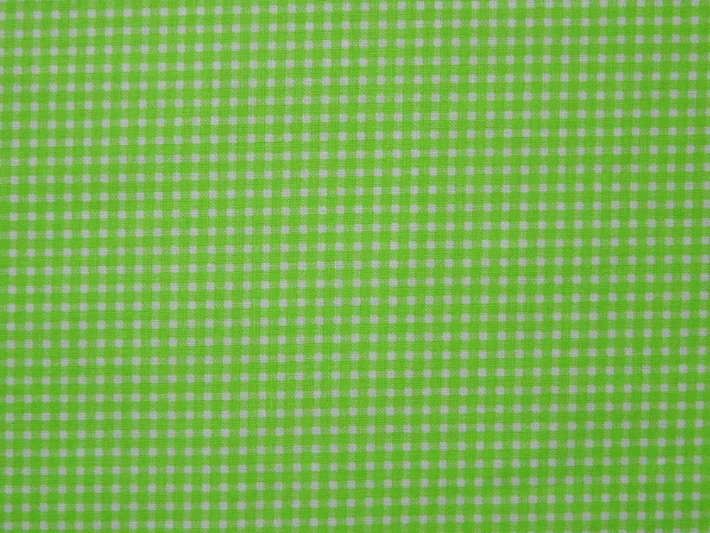 Bavlna biela "jasnozelené káro" 
