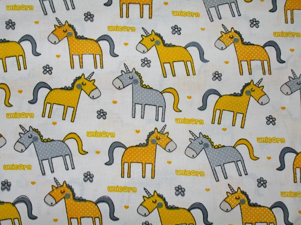 Bavlna biela "jednorožec" 