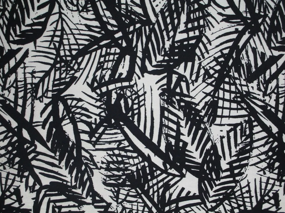 Bavlnený satén maslový "tmavomodré listy"