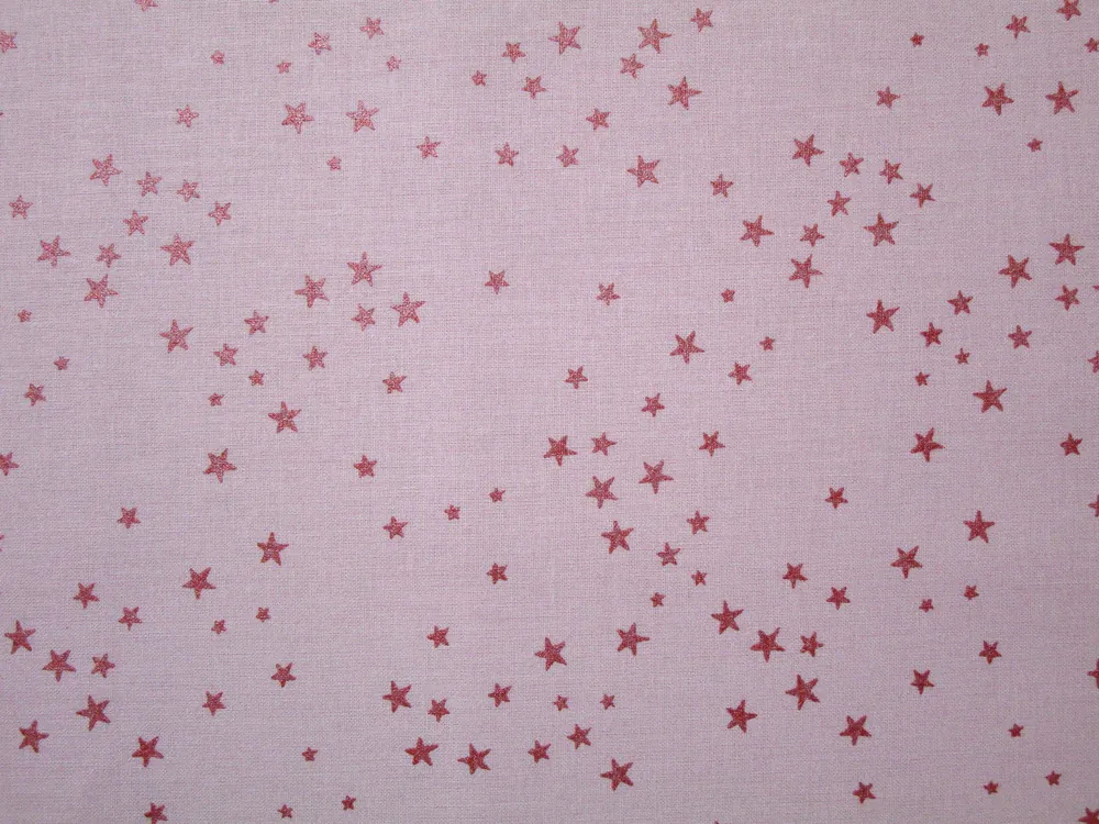 Bavlna ružová "lesklé ružové hviezdičky" - certifikovaná