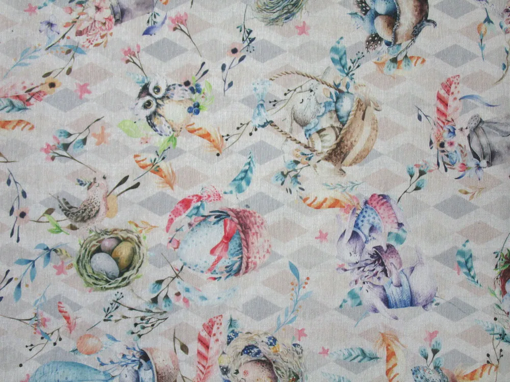 Poťahovka biela "jarný motív" 