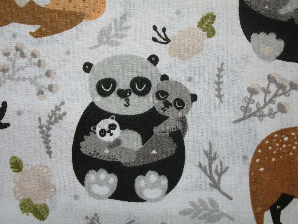 Bavlna biela "lesné zvieratká" 