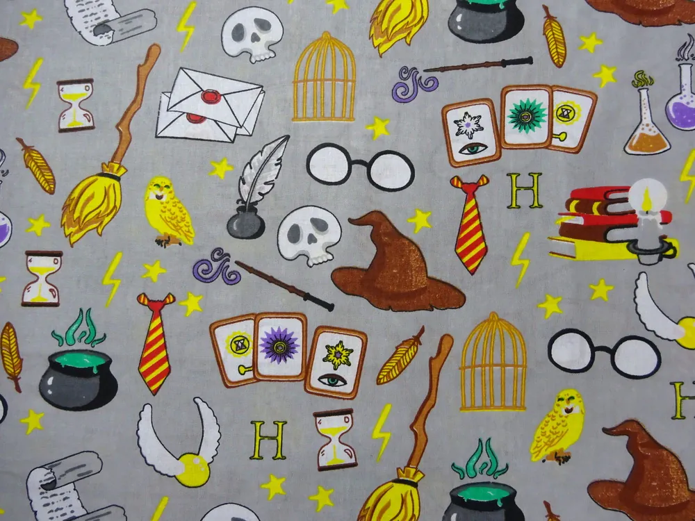 Bavlna sivá "Harry Potter" 