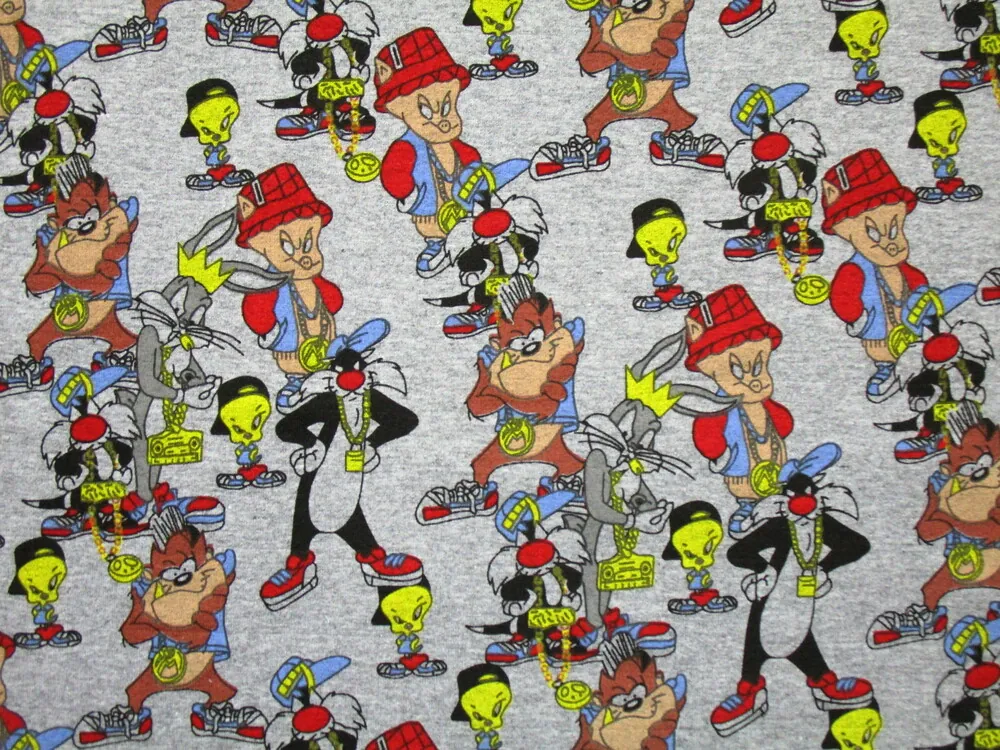 Teplákovina sivý melír "Disney postavičky"