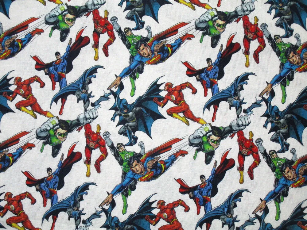 Bavlna biela "superhrdinovia" - licencovaná