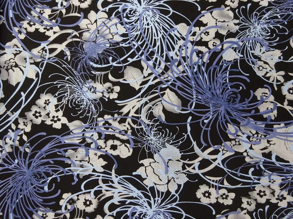 Úplet čierny "sivo-modrý vzor" zbytok