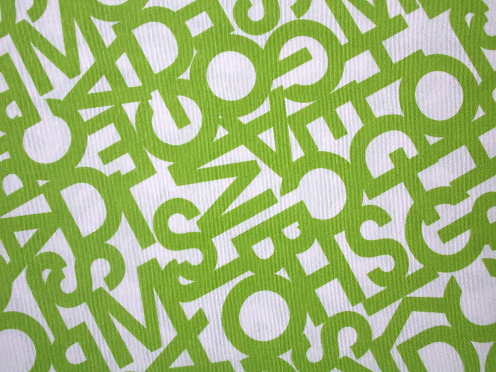 Poťahovka biela "zelené písmená"