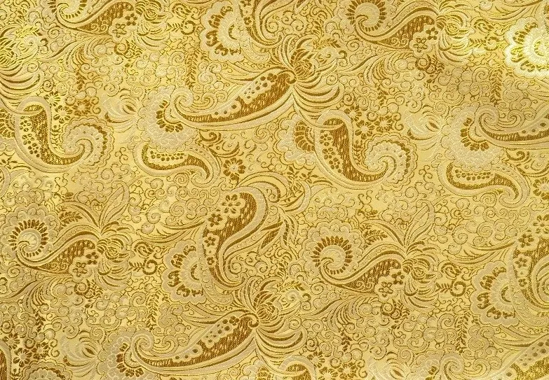 Brokát zlatý "biely kašmírový vzor" - talianska kolekcia 