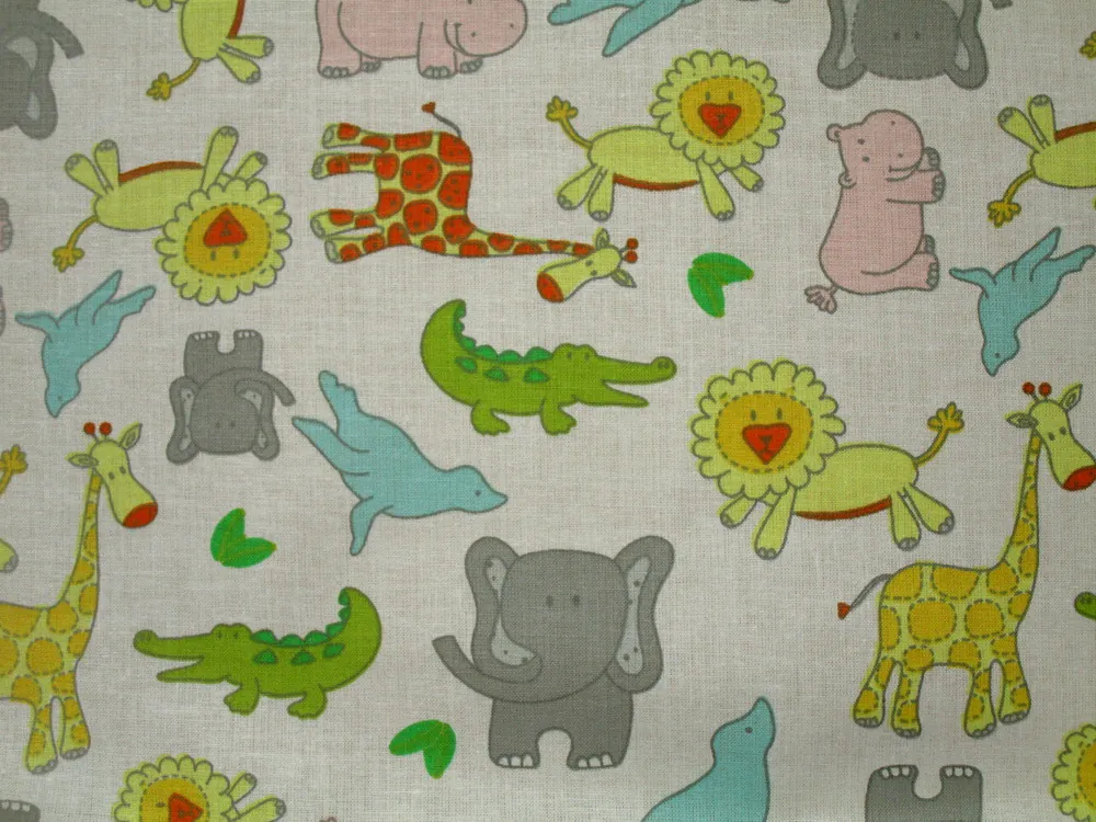 Bavlna biela "zvieratká" 