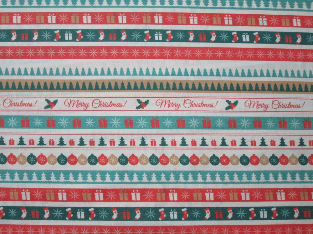 Bavlna biela "Merry Christmas!"