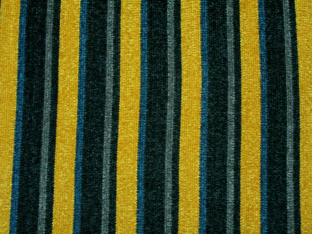 Svetrovina horčicovo-čierna "modro a sivý pásik"