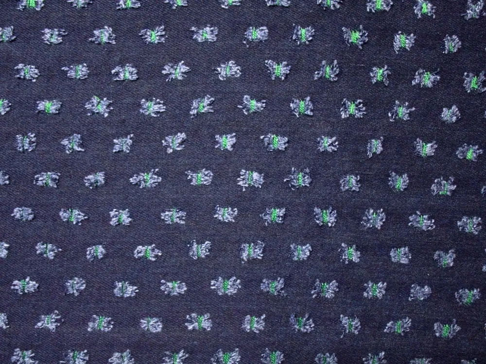 Riflovina tmavomodro-zelená "trhance"