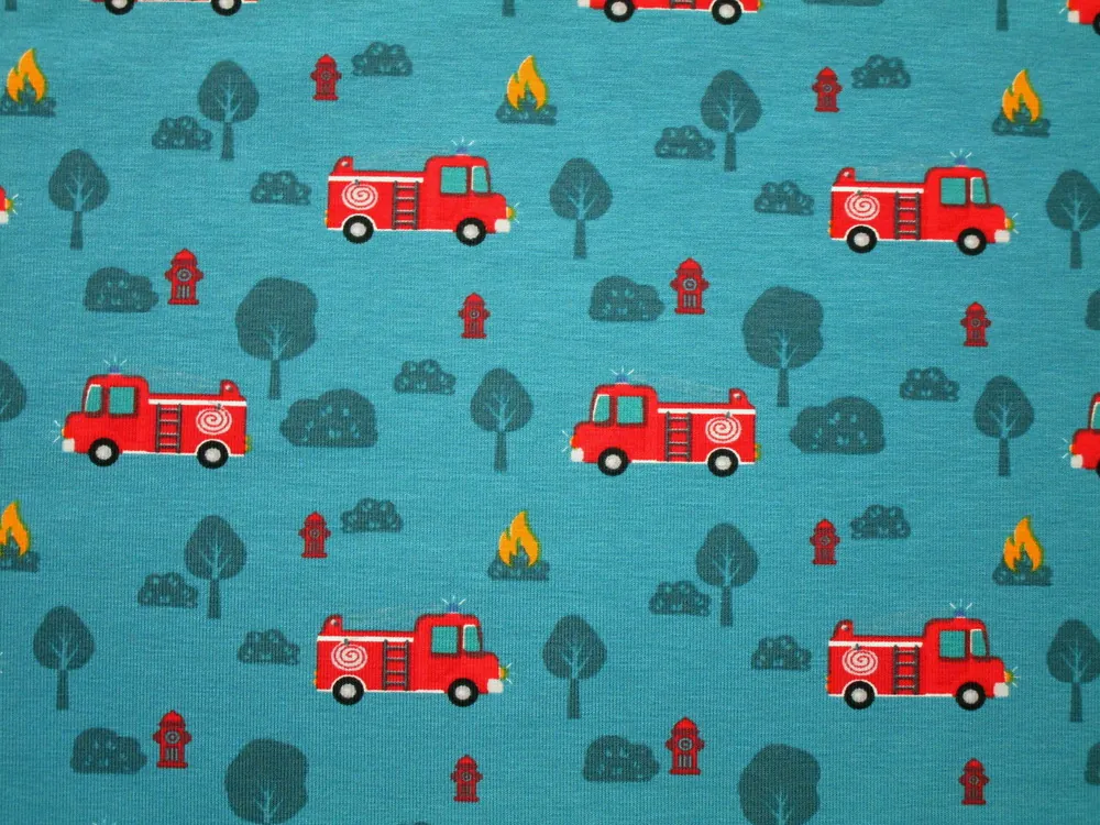 Úplet tyrkysový "hasičské auto"