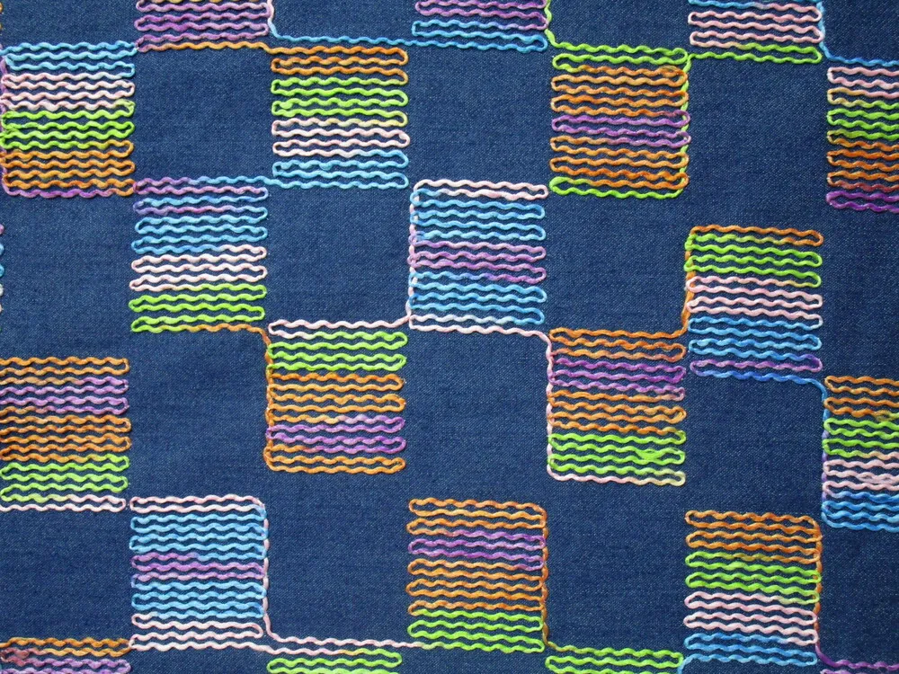 Riflovina modrá "farebné štvorce"