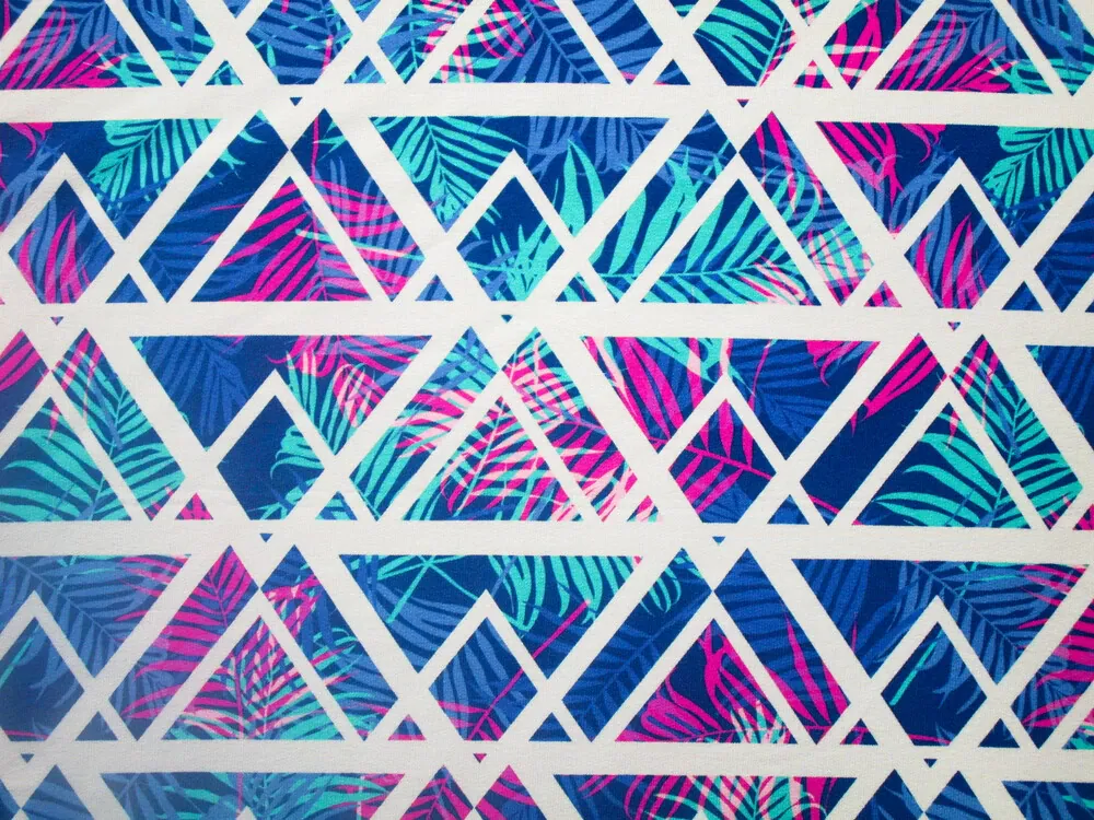 Teplákovina tmavofialová "listy, mriežka"