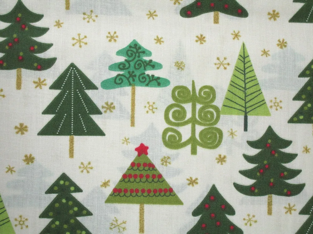 Bavlna svetložltá "zelený stromček" 