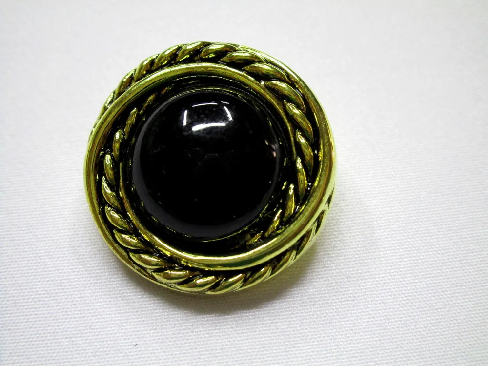 Gombík zlatý "čierny stred" - 25 mm 