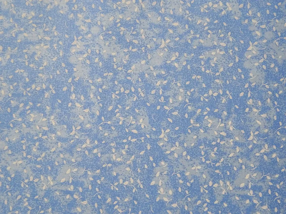 Bavlna modrá batika "biele lístočky" 