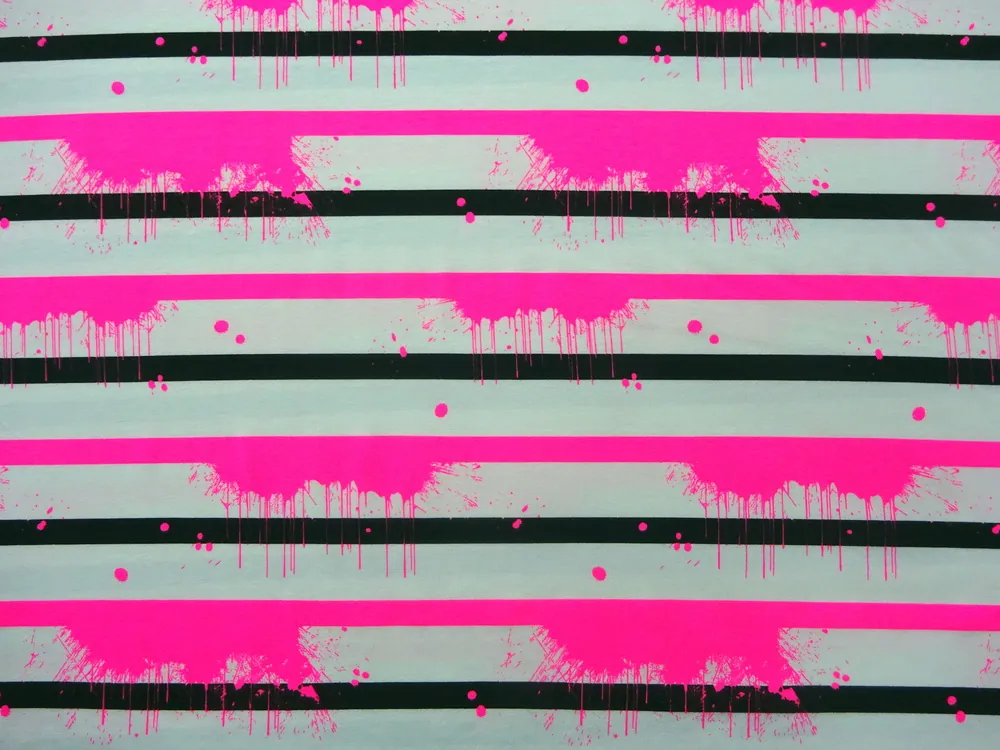 Úplet biely "neónovoružový a čierny pásik"