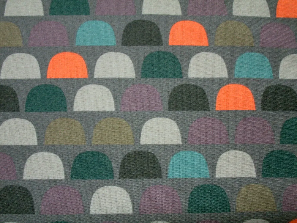 Bavlna sivá "farebné oblúky" 