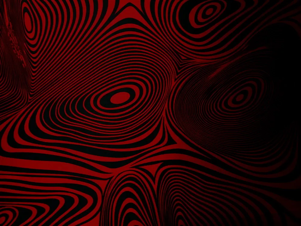 Satén tmavočervený "čierna špirála" 