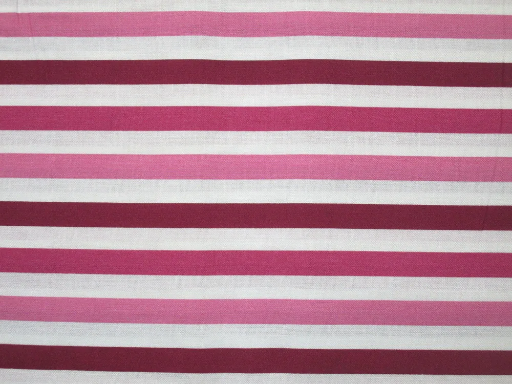 Bavlna biela "ružový a bordový pásik"