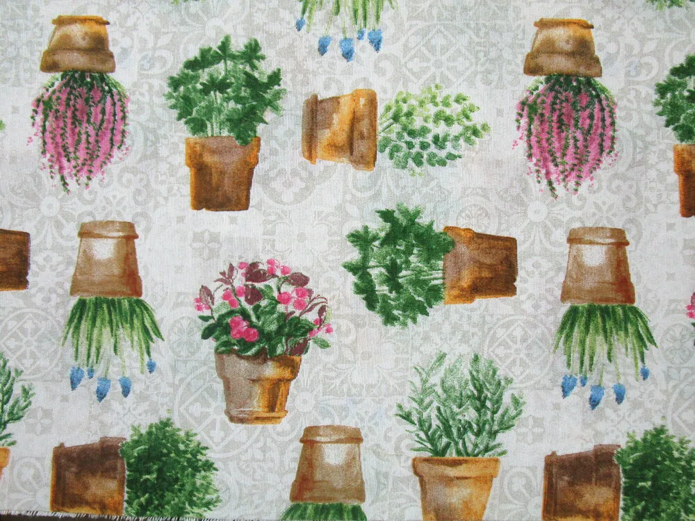 Poťahovka "kvety a bylinky v kvetináči"